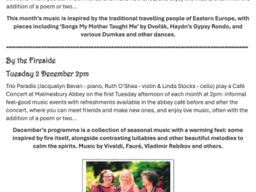 Trio Paradise Cafe Concerts at Malmesbury Abbey